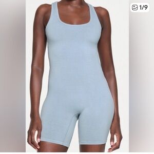 SKIMS Denim Blue Mid Thigh Bodysuit XL